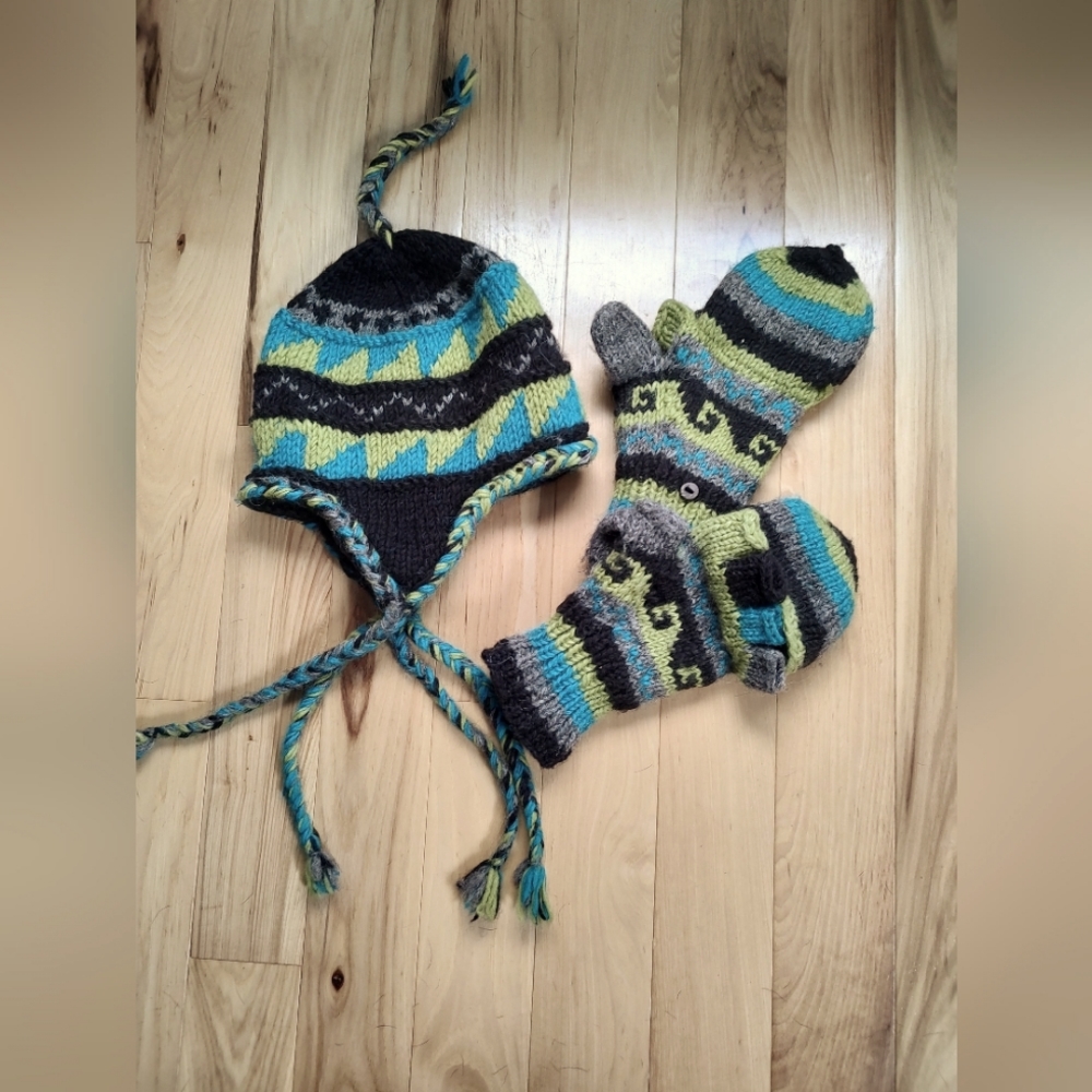 Knit Hat and Mitten Set